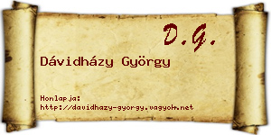 Dávidházy György névjegykártya