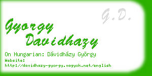 gyorgy davidhazy business card